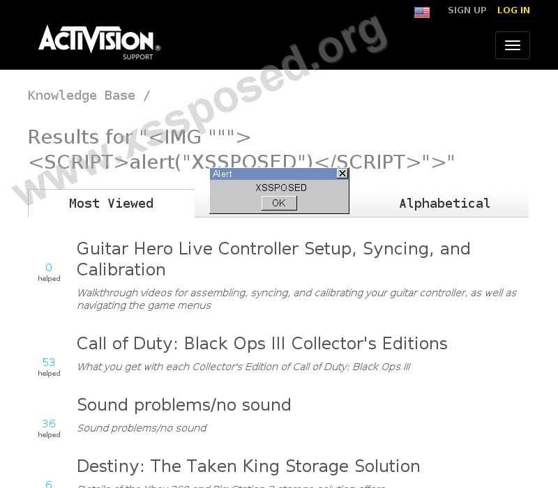 support.activision.com Cross Site Scripting vulnerability OBB-97339